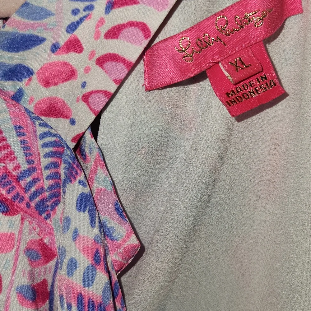 Lilly Pulitzer Rori Halter Top Raz Berry Sea You Soon Size Xl - Picture 4 of 5